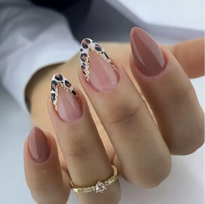 Brown Almond Shaped Press-On Nails