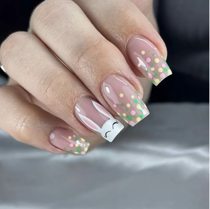 Rabbit Polka Dot Nail Set