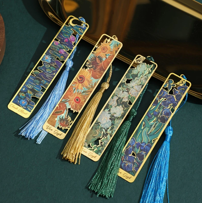Floral Painting Metal Bookmark 