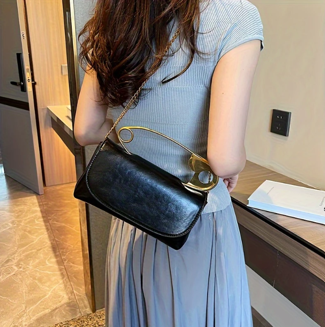 Metal Pin Crossbody Bag
