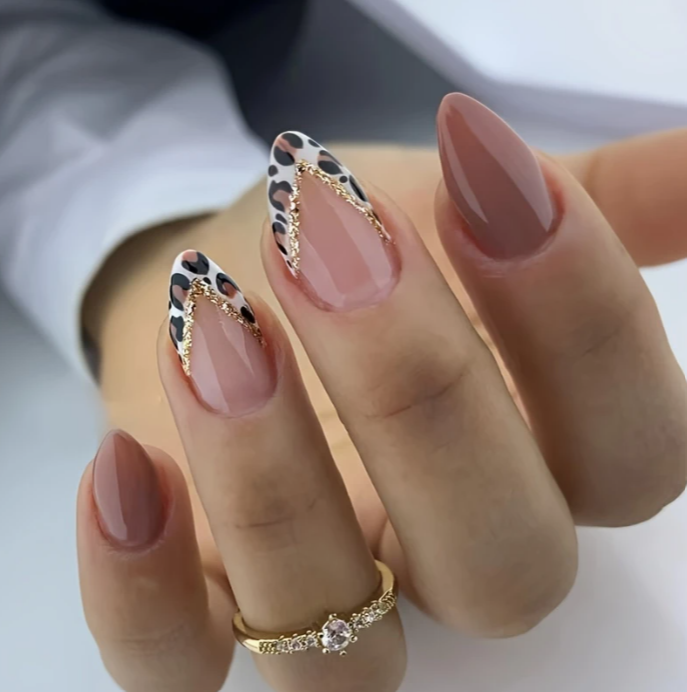Brown Almond Shaped Press-On Nails