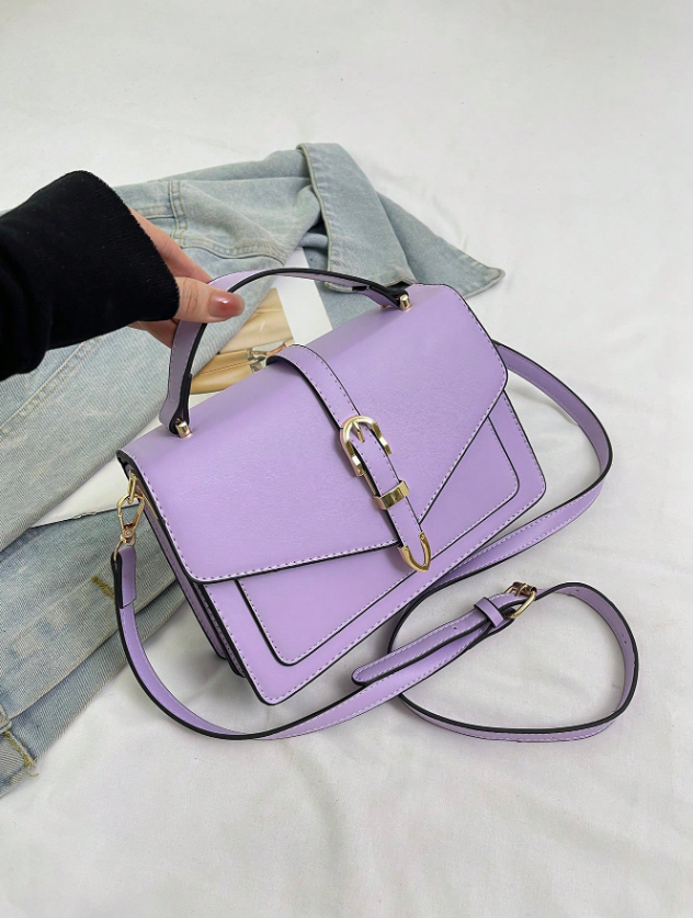 Buckle Decor Flap Square Bag