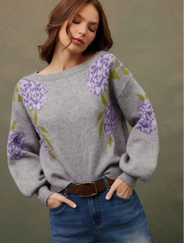 Floral Jacquard Knit Sweater