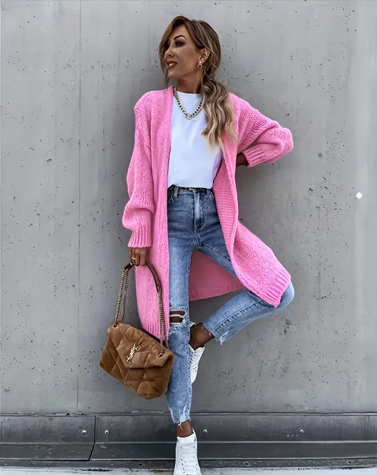 Pink Knitted Cardigan
