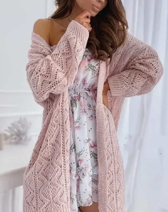 Bohemian Style Hollowed Out Long Cardigan Sweater