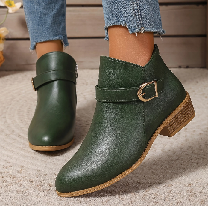 Pointed Toe Ankle Boots with Side Zipper