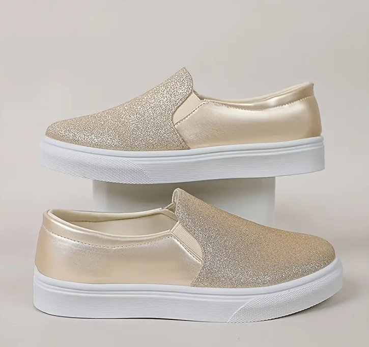 Flat Glitter Loafers