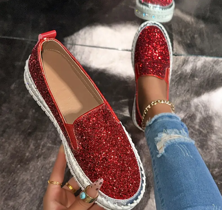 Sequin Slip-On Flats