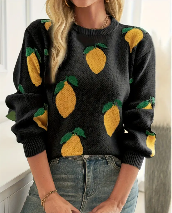 Lemon Print Pullover