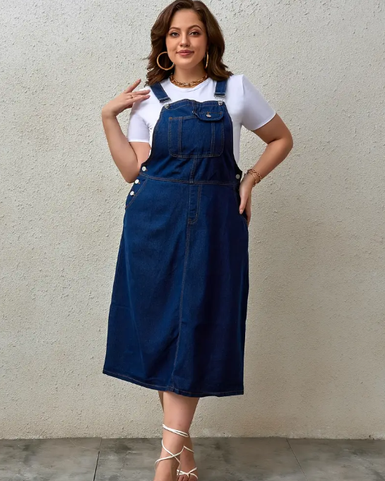 Overall Denim Dress