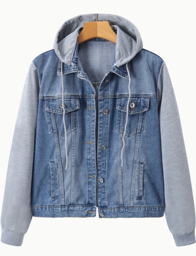 Denim Jacket with Detachable Hood