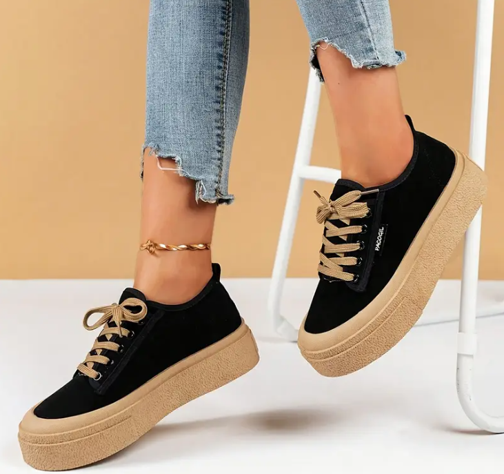 Low Top Lace-Up Platform Sneakers