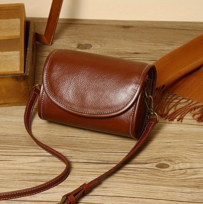 Vintage Style Genuine Leather Crossbody Bag