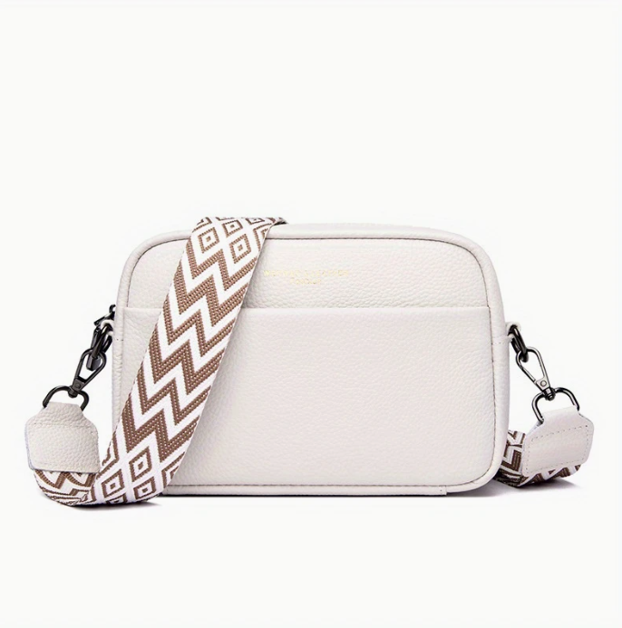 Simple Genuine Leather Crossbody Bag