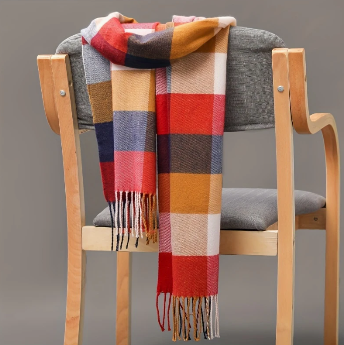 Orange &amp; Yellow Plaid Scarf