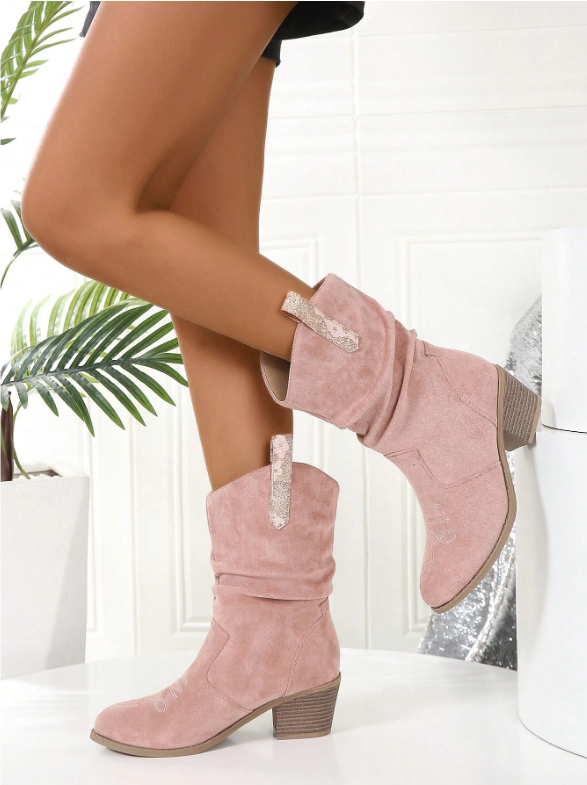 Cowgirl Ruched Ankle Boots