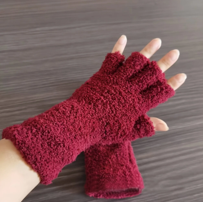 Unisex Half-finger Fuzzy Gloves