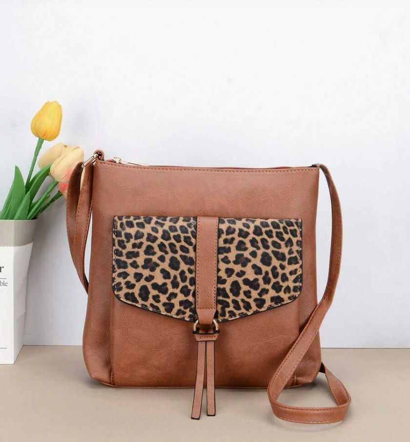 Vintage Style Leopard Print Crossbody Bag