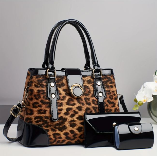 Elegant Leopard Print Three-piece Set