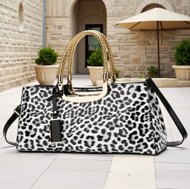 Leopard Print Convertible Shoulder Bag