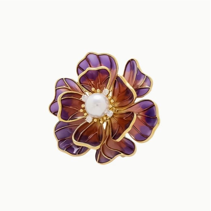 BROOCH Peony Flower