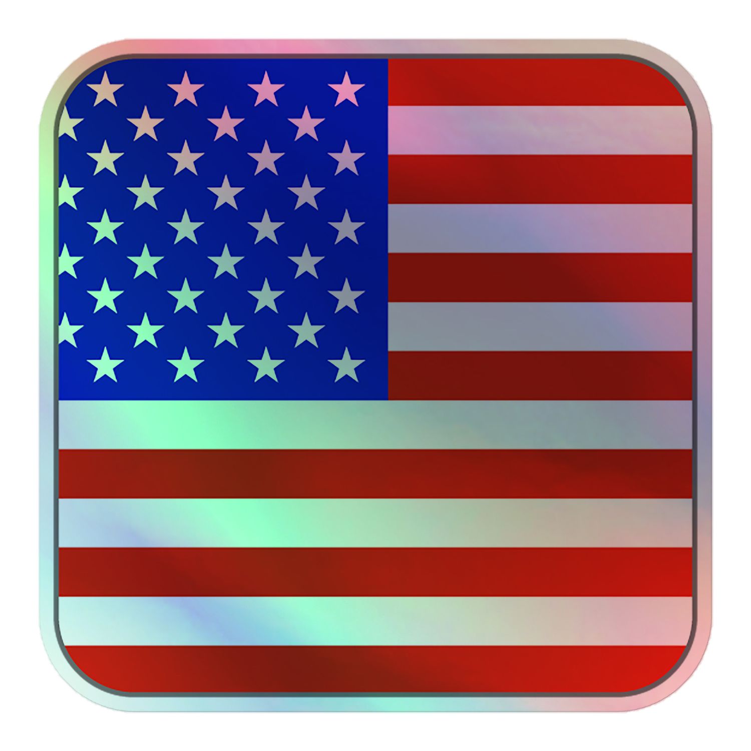 United States Flag Holographic Sticker