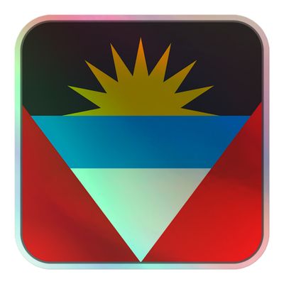 Antigua Flag Holographic Sticker