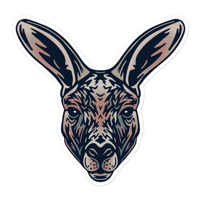 Australian Kangaroo Portrait Sticker