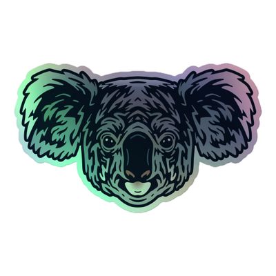 Australian Koala Portrait Holographic Sticker