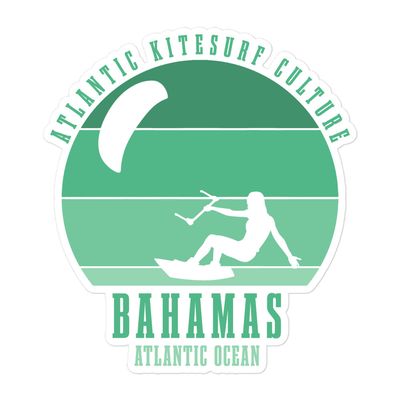 Bahamas Kitesurfing Culture Girl Green Sticker