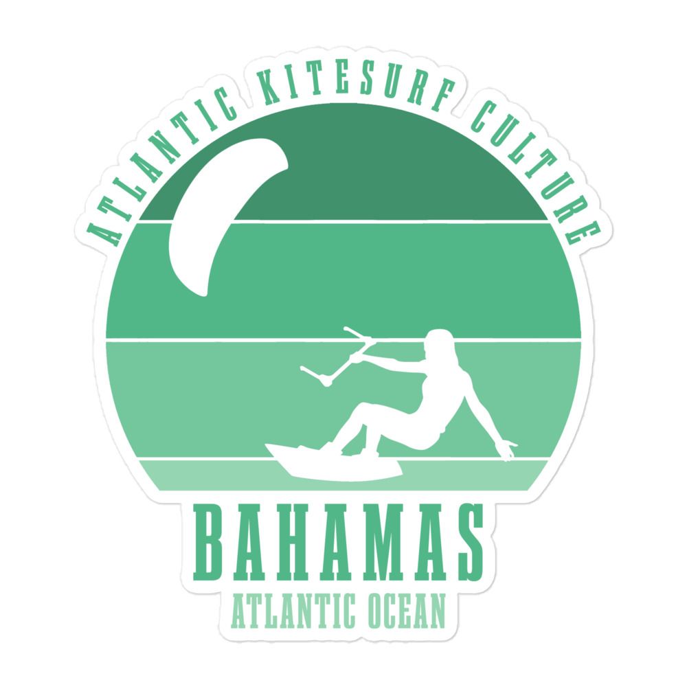 Bahamas Kitesurfing Culture Girl Green Sticker
