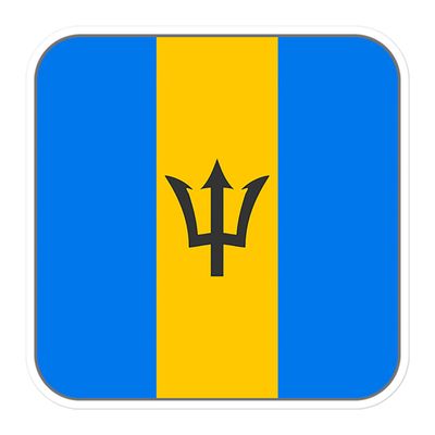 Barbados Flag Sticker