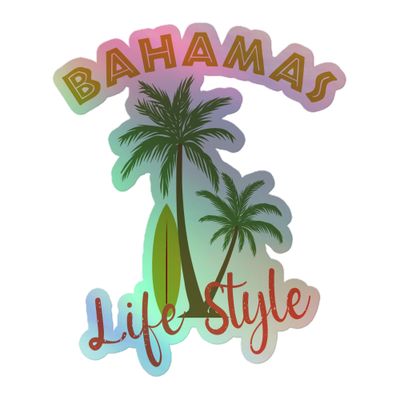 Bahamas Tropical Life Style Holographic Sticker