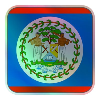 Belize Flag Holographic Sticker