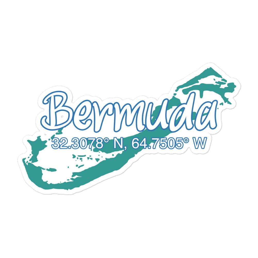 Bermuda Island Coordinates Sticker