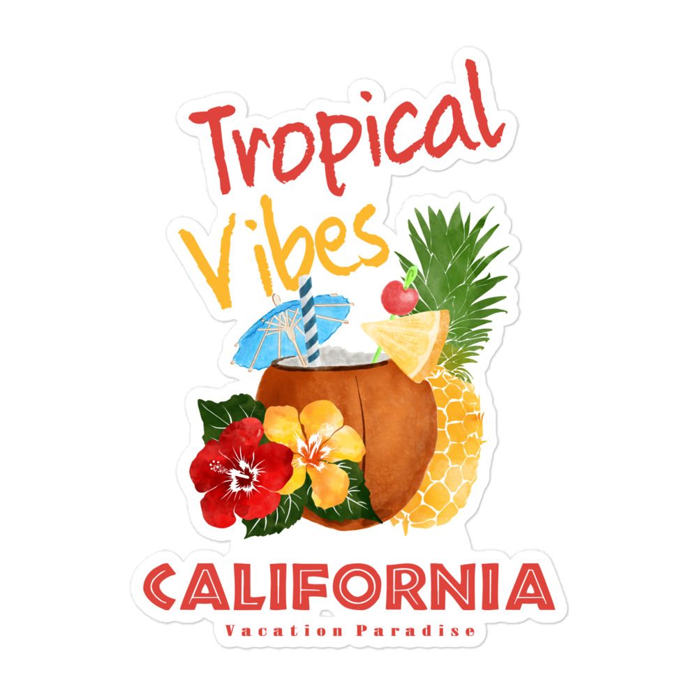 California Tropical Vibes Sticker