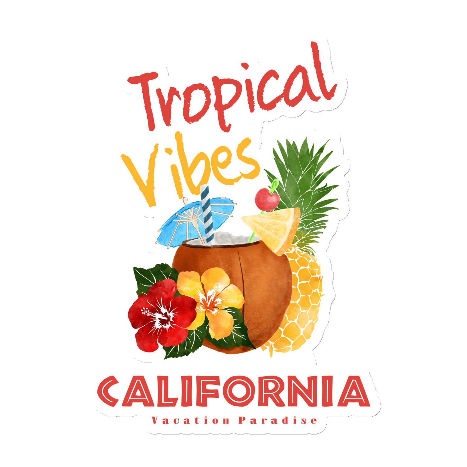 California Tropical Vibes Magnet