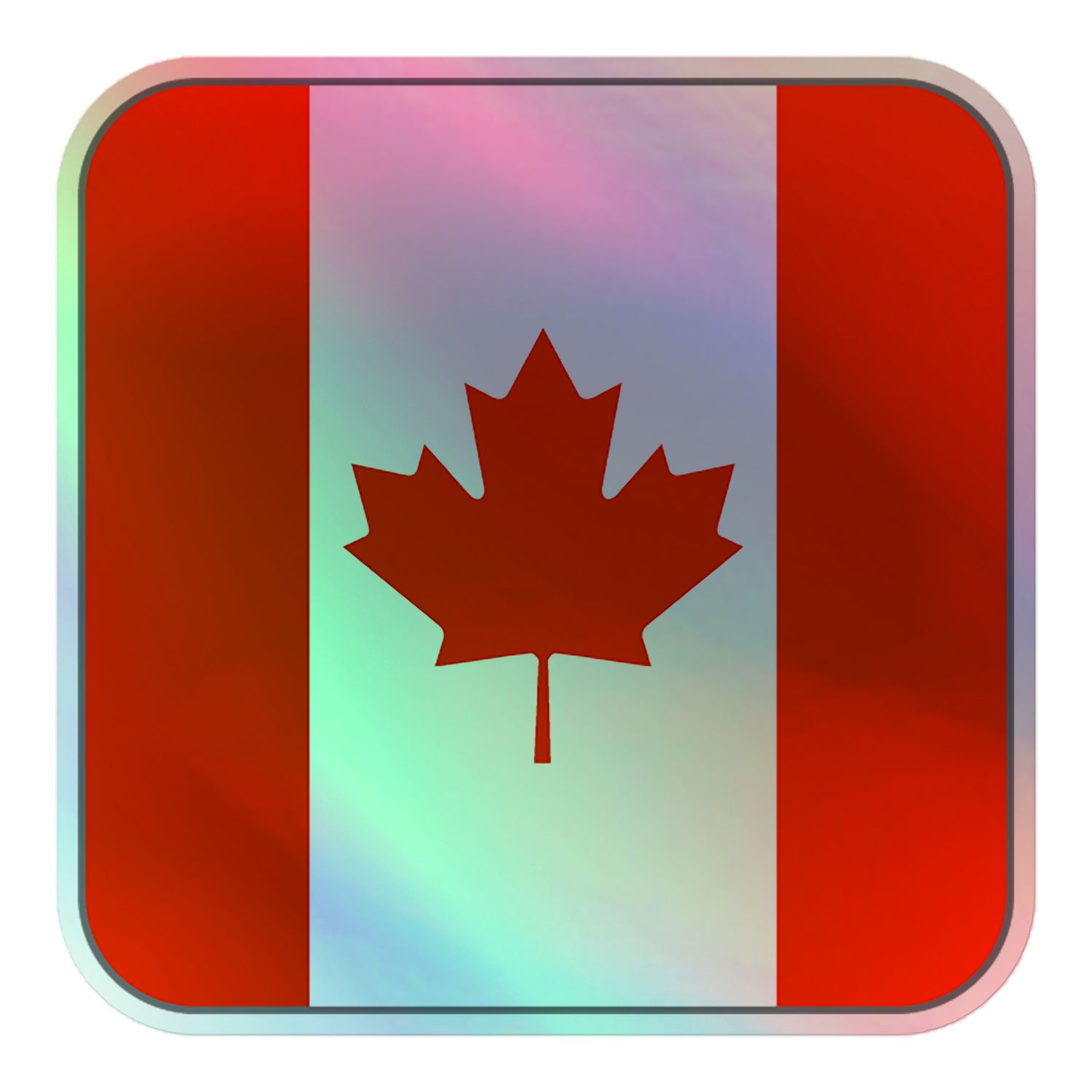 Canada Flag Holographic Sticker