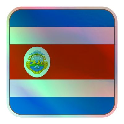 Costa Rica Flag Holographic Sticker