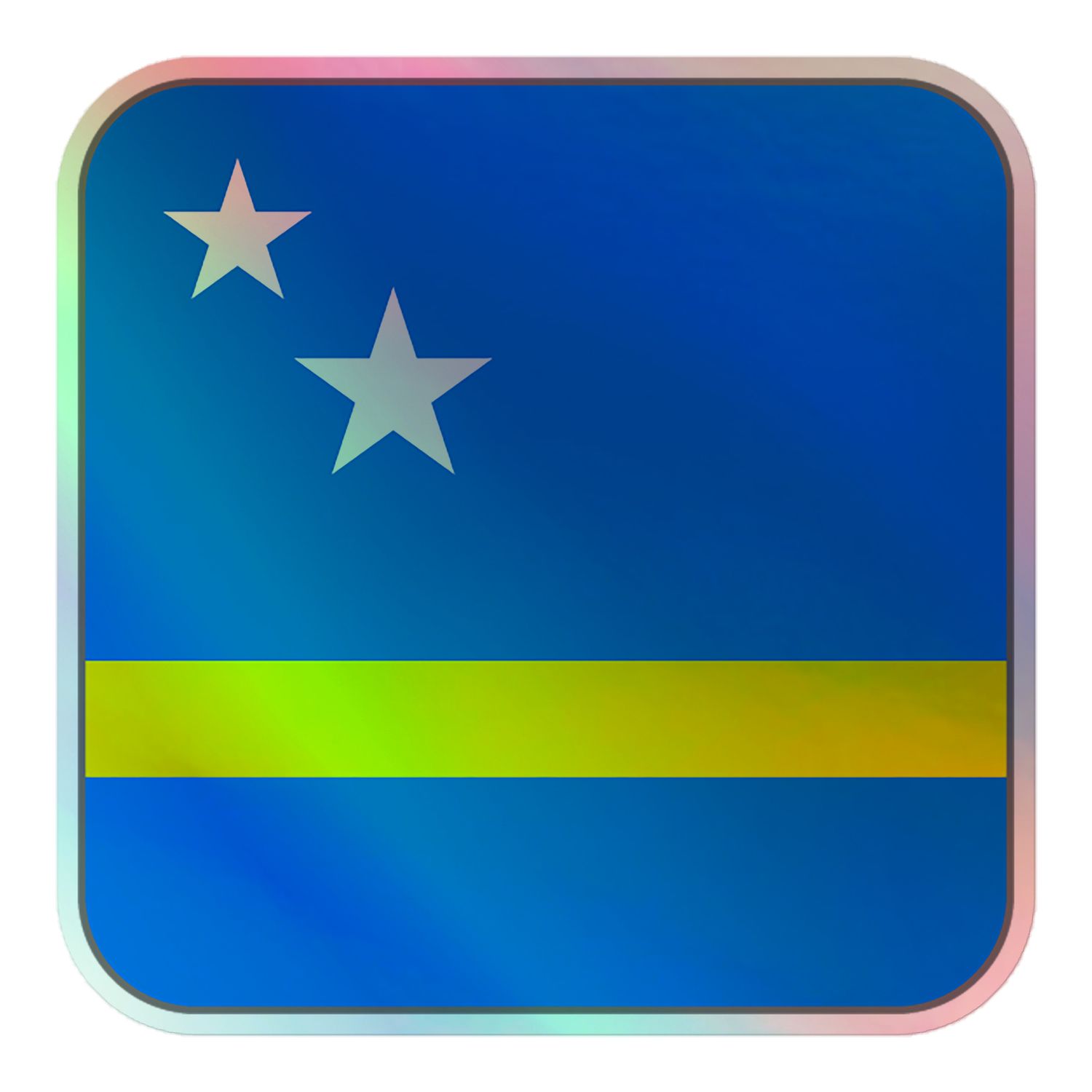Curaçao Flag Holographic Sticker