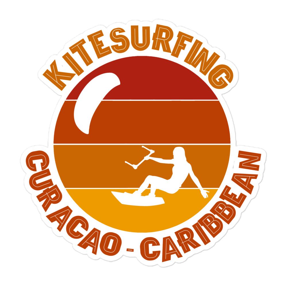 Curaçao Kitesurfing Girl Red Sticker