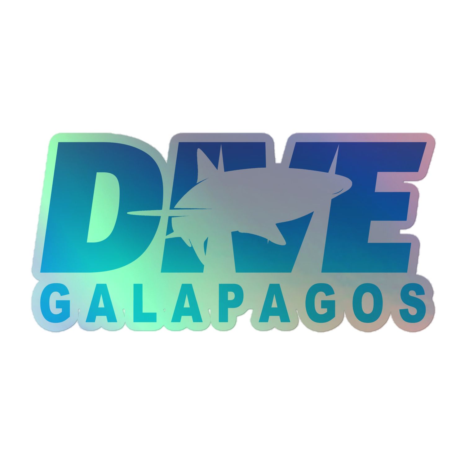 Dive Galapagos with Sharks Holographic Sticker