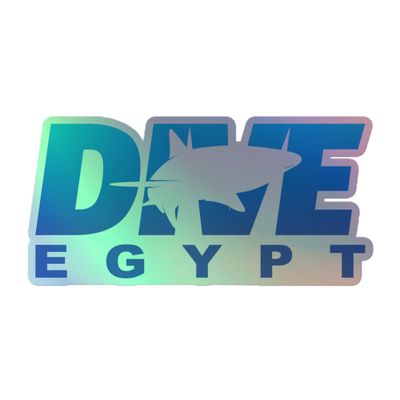 Dive Egypt with Shark Holographic Sticker