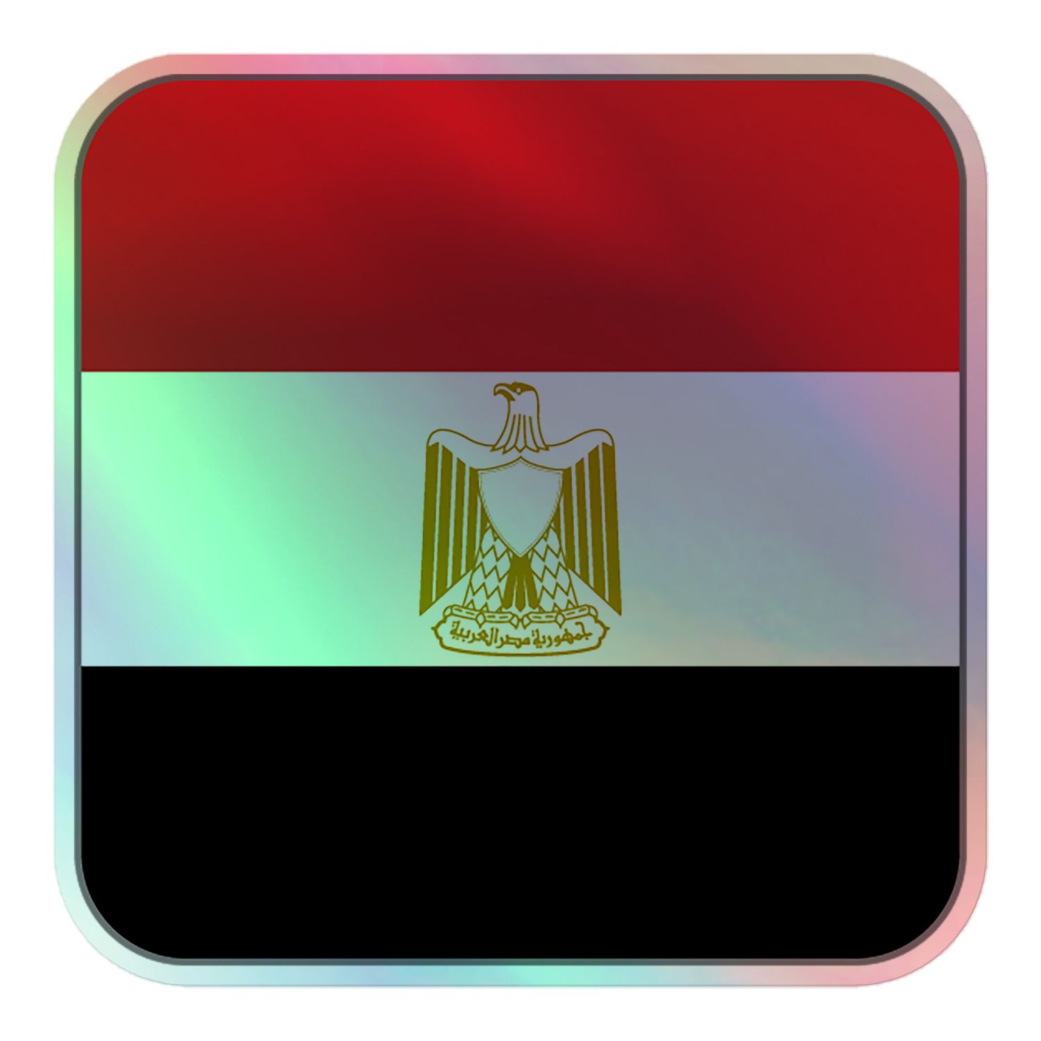 Egypt Flag Holographic Sticker