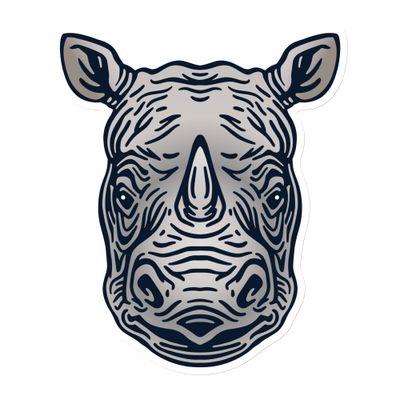Endangered Javan Rhinoceros Portrait Magnet
