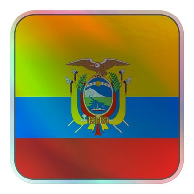 Ecuador Flag Holographic Sticker