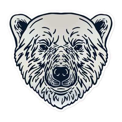 Endangered Polar Bear Portrait Sticker