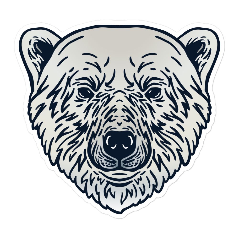Endangered Polar Bear Portrait Sticker