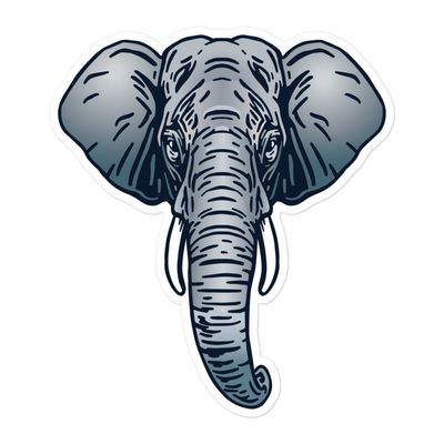 Endangered Sumatran Elephant Portrait Sticker