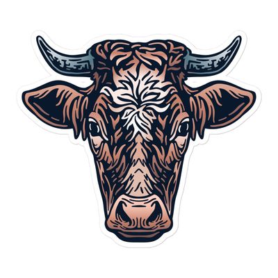Farm Cow Portrait Sticker